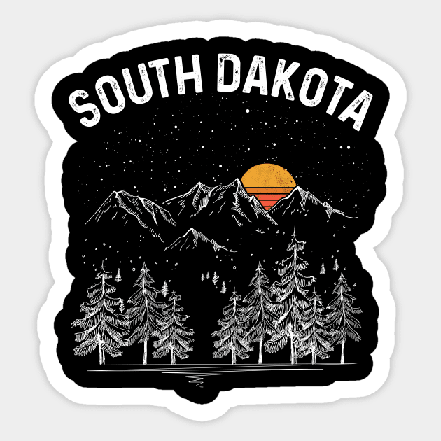 Vintage Retro South Dakota State Sticker by DanYoungOfficial